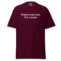 LAB X Records They're Not Real It's a Scam v1 unisex classic tee in maroon